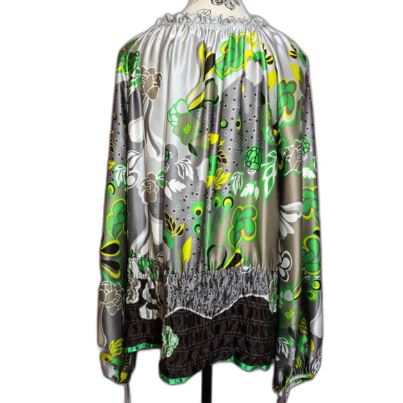 Etcetera 100% Silk oversized relaxed colourful blouse Sz 6 Resort - Picture 2 of 12